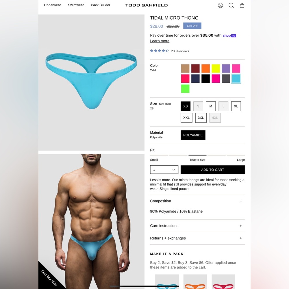Todd Sanfield, Blue Adrenaline, Micro Thong